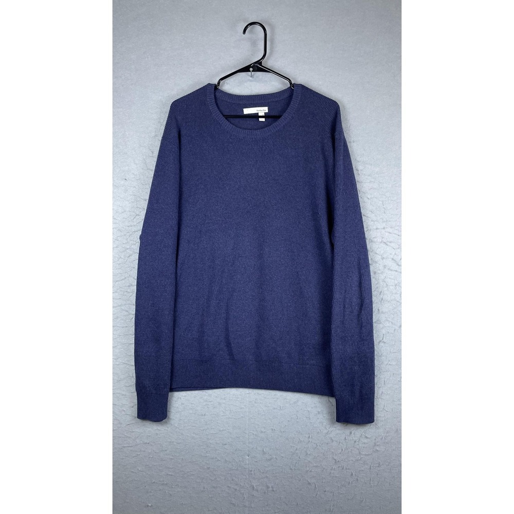 Hawker Rye Sweater Mens XL Blue Crewneck Knit Pullover Solid Long‎ Sleeve
